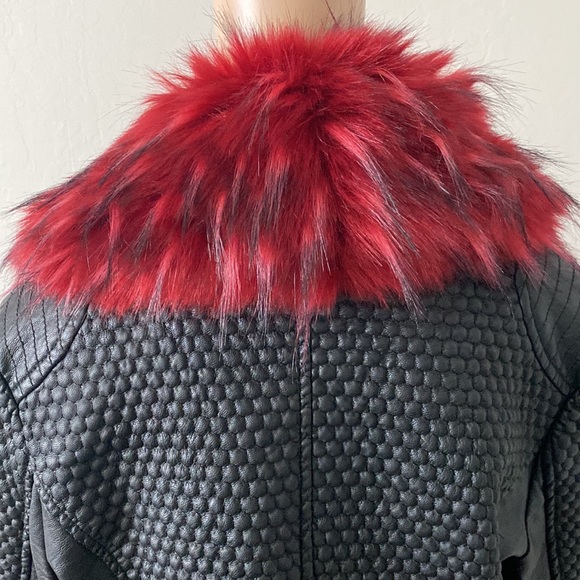 ii Sisters Zip-Up Moto Faux Leather & Faux Fur Jacket - Picture 8 of 16